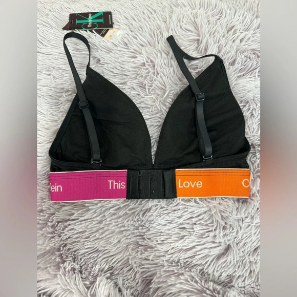 Calvin Klein Pride This Is Love Colorblock Lightly Lined Triangle Bralette XS - Picture 8 of 10